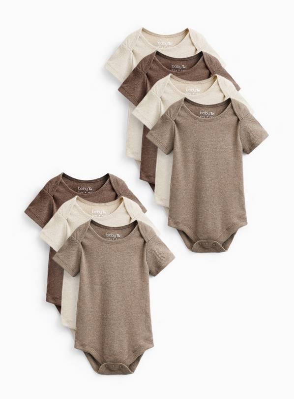 Neutral Shades Ribbed Bodysuits 7 Pack 3-6 months